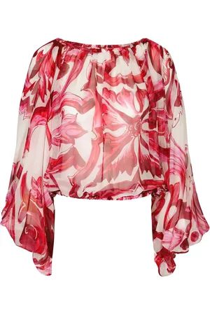 Dolce & Gabbana Bluse med Majolica-tryk