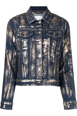 Madison.Maison Denimjakke med metallisk tryk
