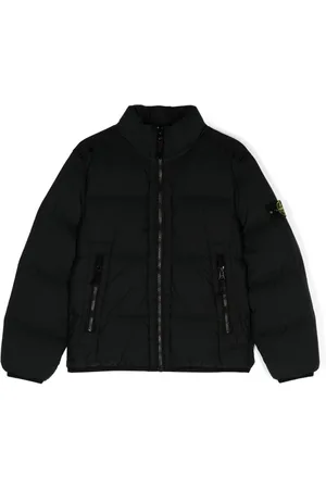 Stone Island Quiltet dunjakke med hætte og kompasmærke