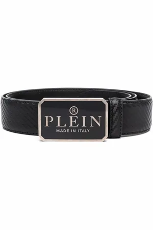 Philipp Plein Tekstureret bælte med logoplade