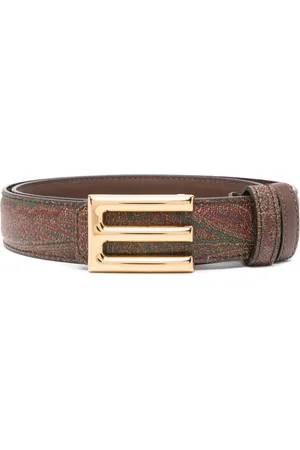 Etro Læderbælte i paisley-jacquard