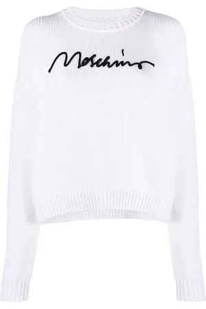 Moschino Ribbet trøje med broderet logo