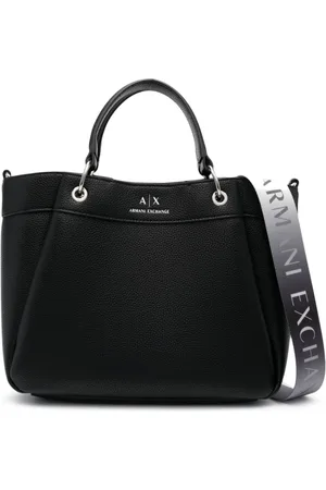Armani Exchange Lædertote med logotryk