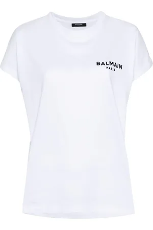 Balmain T-shirt med flock-logo