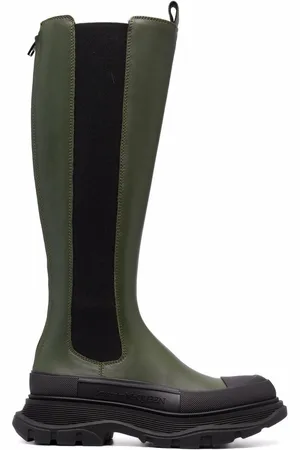 Alexander McQueen Tread Slick mid-støvler i læder