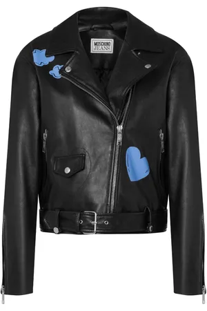 Moschino Bikerjakke med grafisk tryk