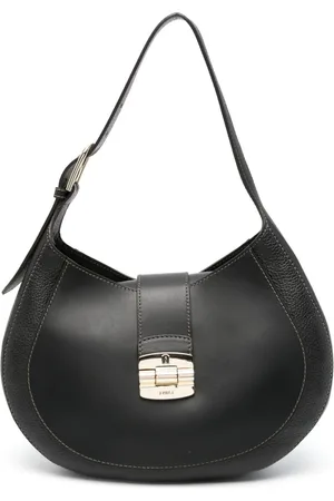 Furla Logopræget skuldertaske i læder