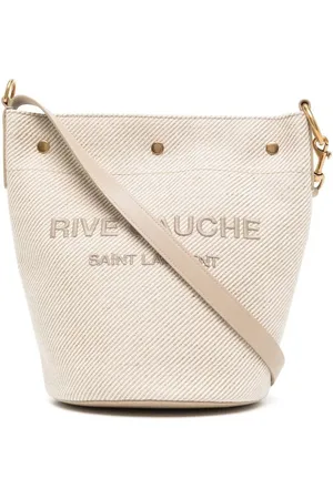 Saint Laurent Bucket-taske i læder med broderet logo