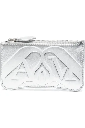 Alexander McQueen Metallisk logopræget pung