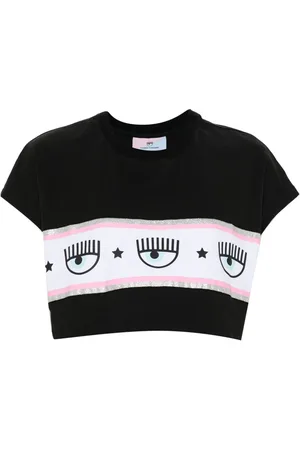 Chiara Ferragni Cropped T-shirt med Maxi Logomania-tryk