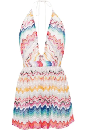 Missoni Zigzag-vævet playsuit med åben ryg