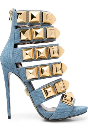 Philipp Plein Sandaler i denim med nitter
