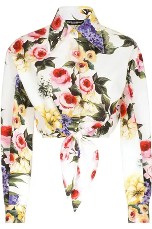 Dolce & Gabbana Cropped blomstret skjorte