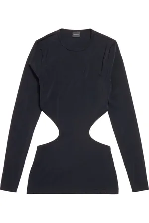Balenciaga Top med logomærke og udskæringsdetalje