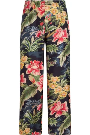 Etro Silkebukser med blomstertryk