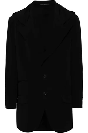 YOHJI YAMAMOTO Enkeltradet blazer med hætte
