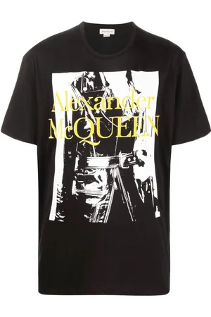 Alexander McQueen T-shirt i bomuld med logotryk