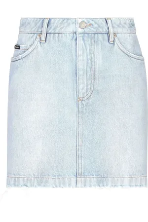 Dolce & Gabbana Denimnederdel med logoplade