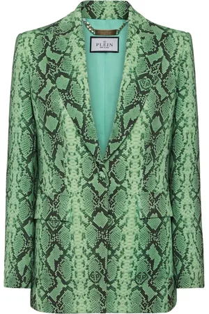 Philipp Plein Blazer i satin med pytontryk