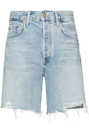 Citizens of Humanity Camilla denimshorts med frynset kant