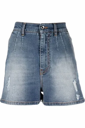 Dolce & Gabbana Falmede denimshorts med slitageeffekt