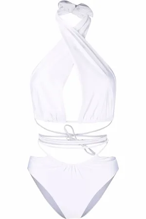 Noire Swimwear Badedragt i lurex med lattice-rem