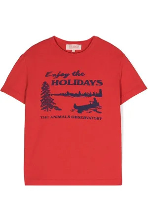 The Animals Observatory T-shirt med Holidays Rooster-print