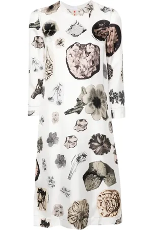Marni Blomstret kjole med collage-tryk