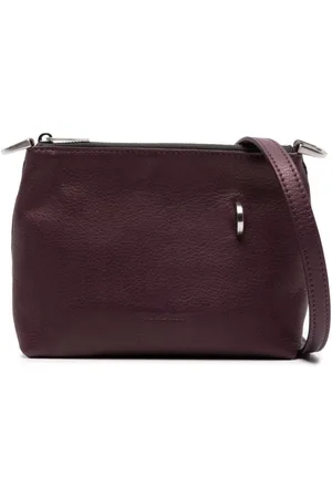 Rick Owens Crossbody-taske i læder med indgraveret logo