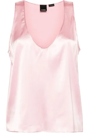 Pinko ærmeløs top med satin-effekt