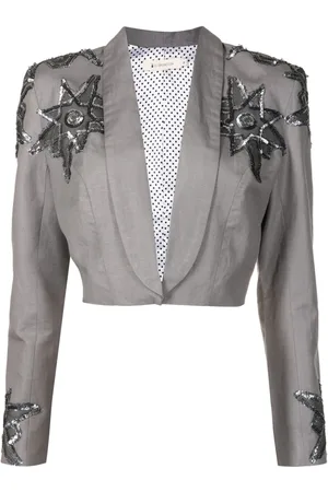 Lethicia Bronstein Hepburn blazer i hør med stjerneapplikation