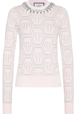 Philipp Plein Trøje med krystaludsmykning og monogram