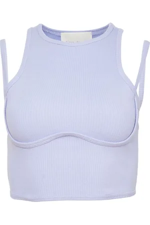 FLEUR DU MAL Ribbet cropped top med udskæringsdetalje