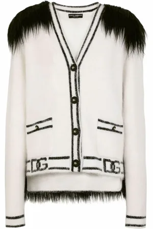 Dolce & Gabbana Cardigan i imiteret pels med paneler