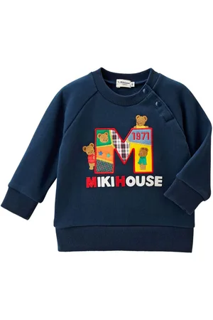 Miki House Strikket sweatshirt med bamsemotiv