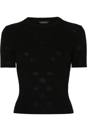 Balenciaga BB T-shirt i pointelle-strik