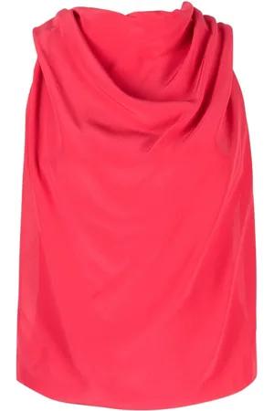 Lanvin ærmeløs silketop med draperinger