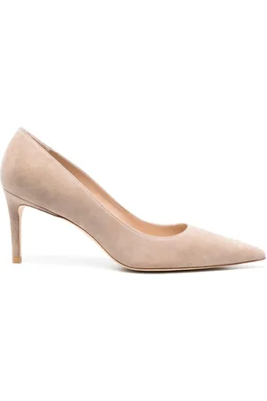 Stuart Weitzman Pumps i ruskind med spids tå