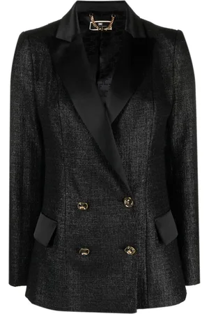 Elisabetta Franchi Dobbeltradet lamineret blazer