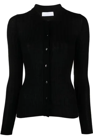 RXQUETTE Ribstrikket cardigan med polokrave