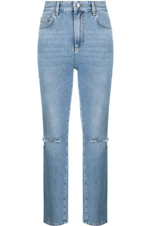 Liu Jo Ribbede jeans med lige ben og slitageeffekt