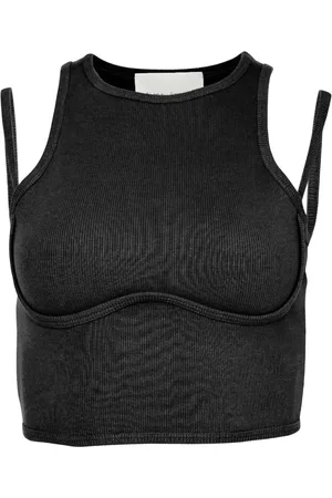 FLEUR DU MAL Ribbet cropped top med udskæringsdetalje