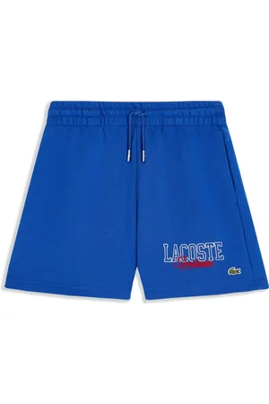 Lacoste Shorts med snoretræk og slogan-broderi