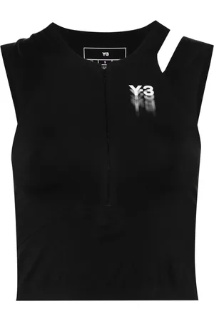 Y-3 Cropped performans-top med logotryk