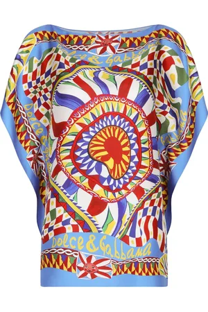 Dolce & Gabbana Silkebluse med abstrakt tryk