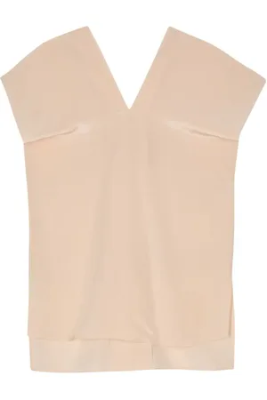 Aspesi Bluse i silke-crepe med V-hals