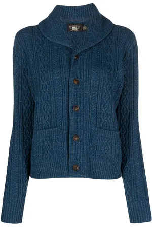 Ralph Lauren Kabelstrikket cardigan med sjalskrave