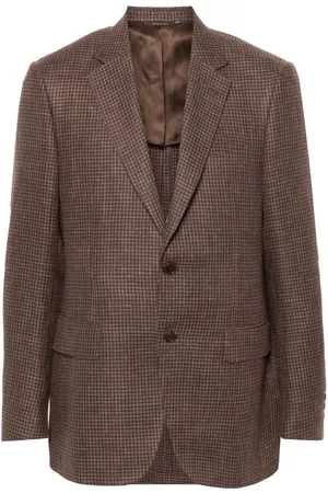 CANALI Enkeltradet houndstoothmønstret blazer