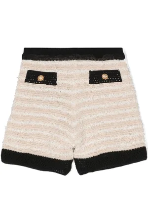 Balmain Strikkede shorts med frynser