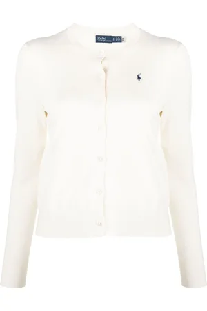 Ralph Lauren Cardigan med broderet logo og rund hals